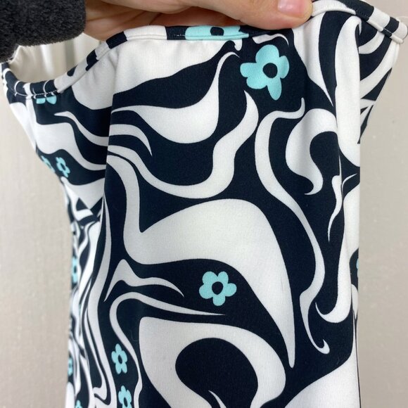 Cotton On Black and White Ribbed V-Neckline Halter Dress Size Small - Picture 6 of 7